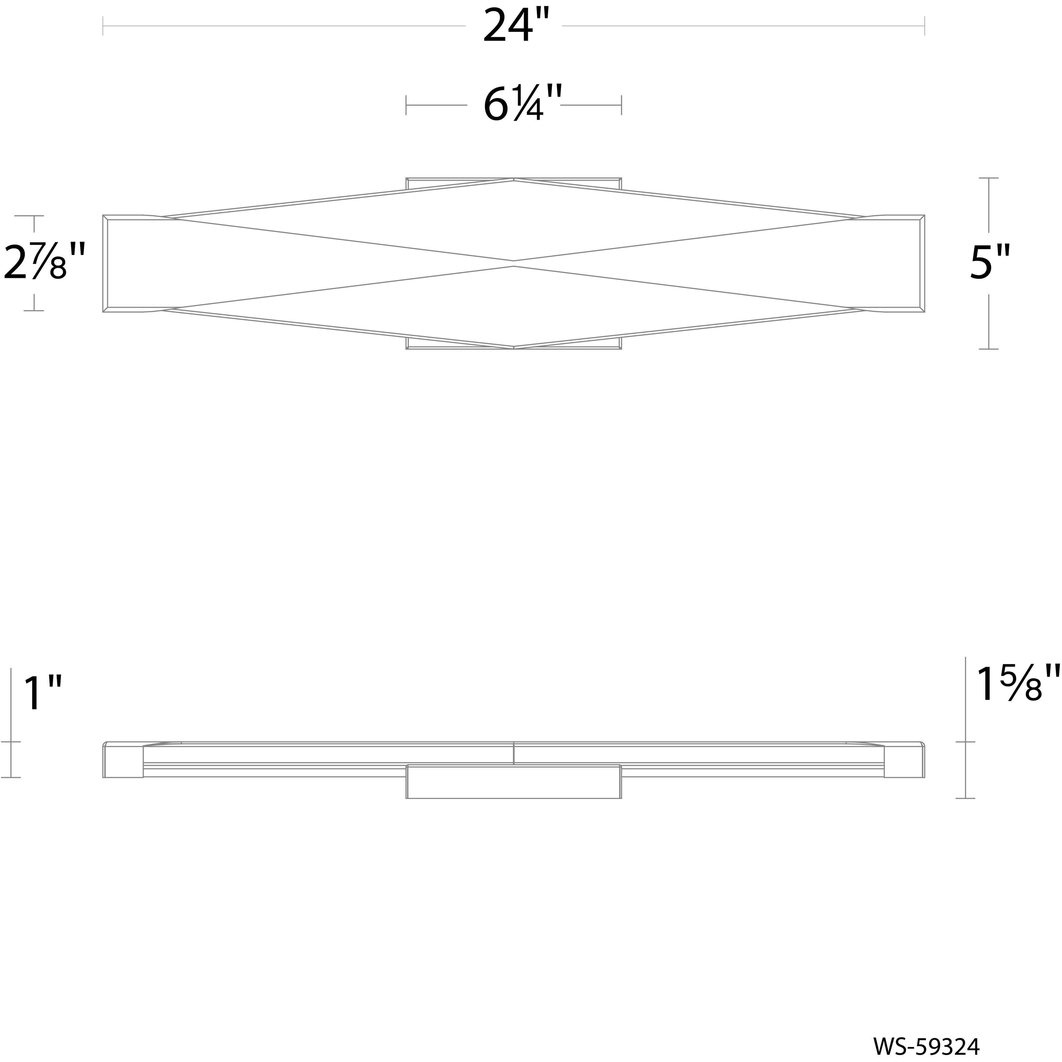 Enigmatic LED 24 inch Black Bath Vanity & Wall Light in 2700K, dweLED
