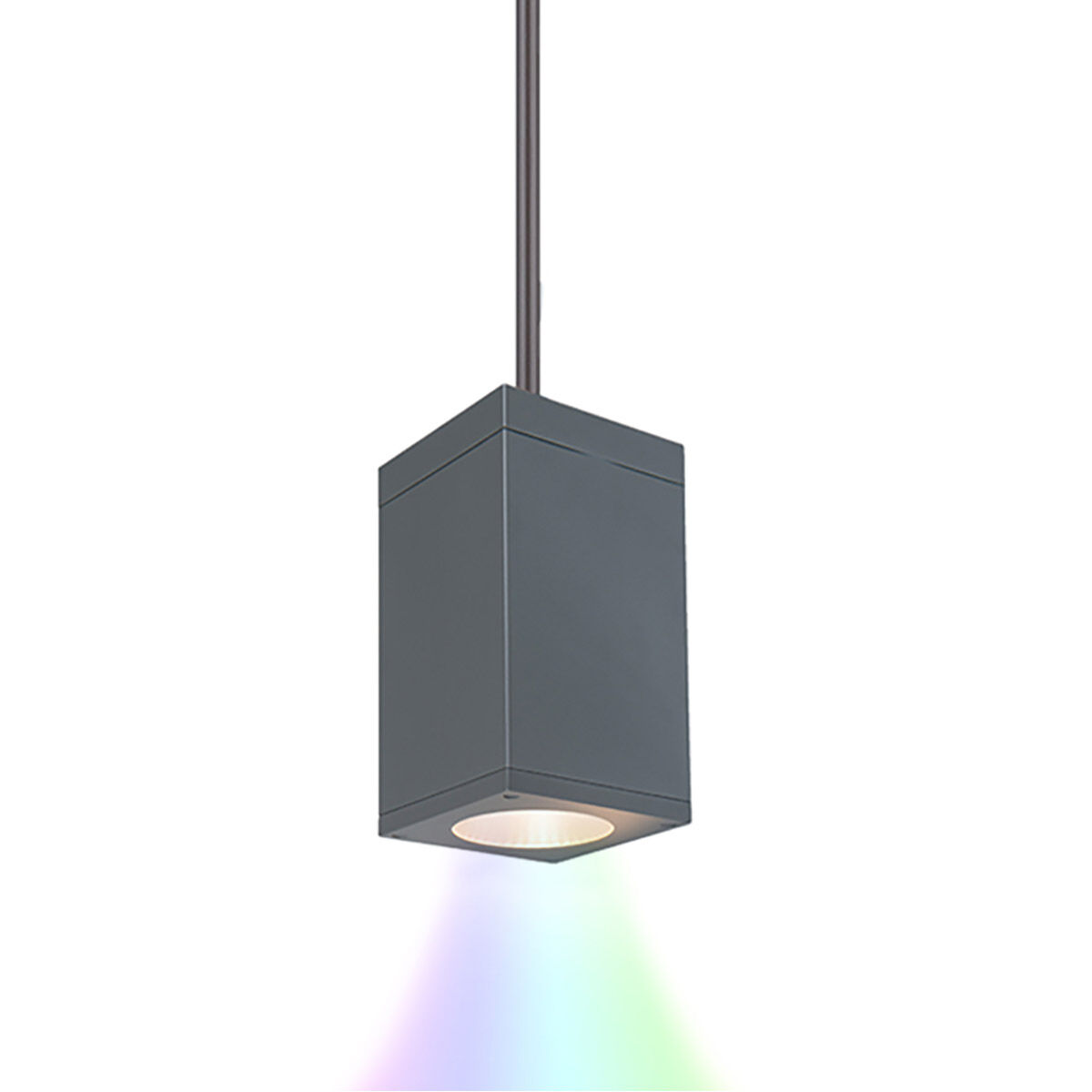 Cube Arch Graphite Mini Pendant Ceiling Light in Narrow, 90, Color Changing