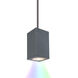 Cube Arch Graphite Mini Pendant Ceiling Light in Narrow, 90, Color Changing