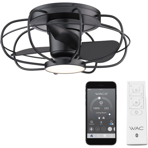 Aella 22 inch Matte Black Flush Mount Ceiling Fans