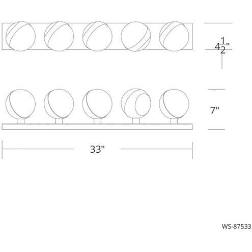 Tripoli LED 7 inch Brushed Nickel Bath Vanity & Wall Light in 3500K, dweLED
