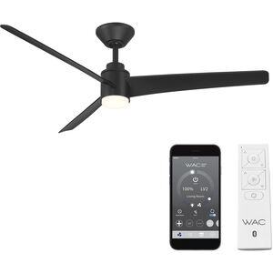 Novelle 52 inch Matte Black Downrod Ceiling Fan