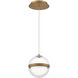 Cyllindra LED 6 inch Aged Brass Pendant Ceiling Light in 2700K, dweLED