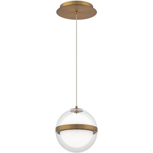 Cyllindra LED 6 inch Aged Brass Pendant Ceiling Light in 2700K, dweLED