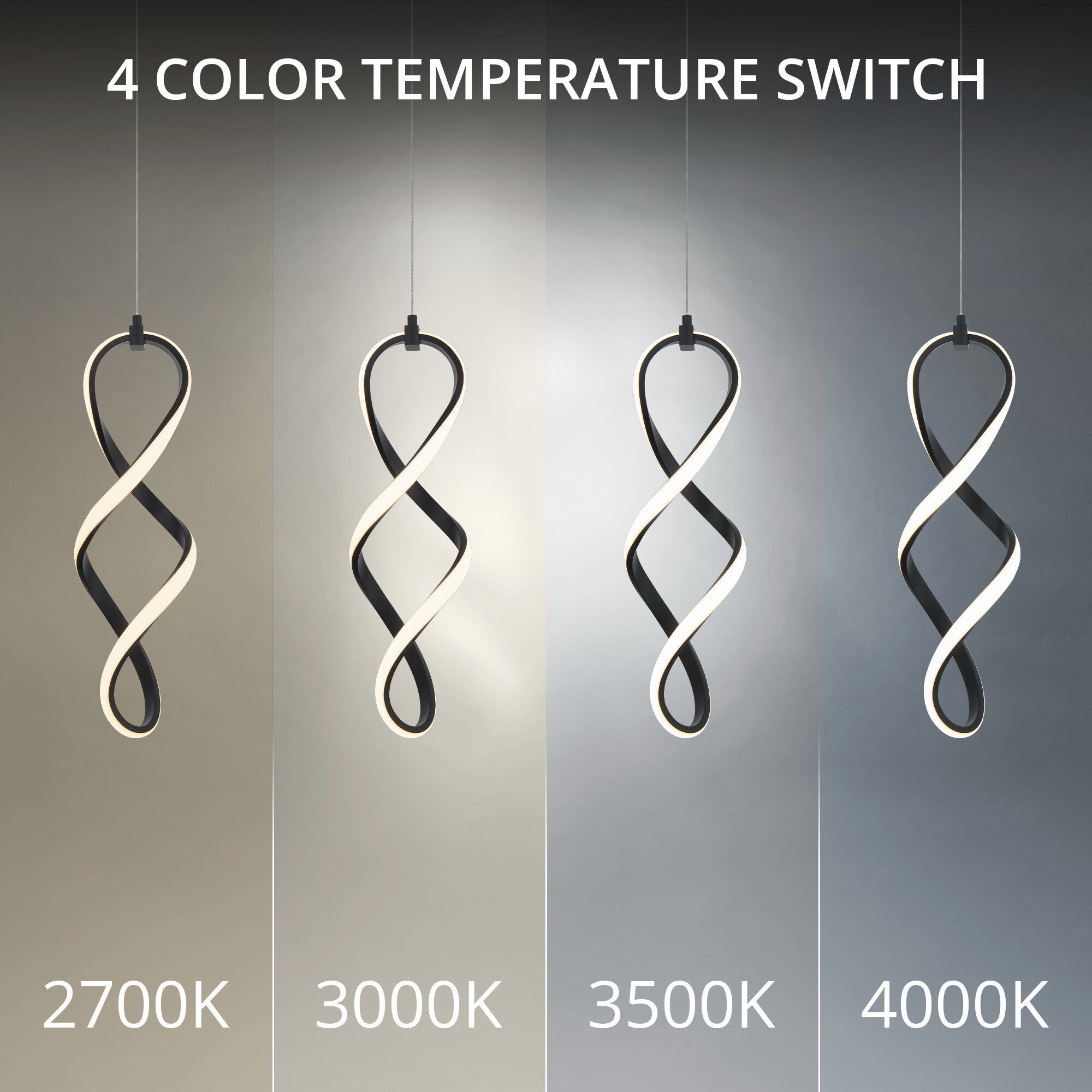 Interlace LED 11.13 inch Black Multi-Light Pendant Ceiling Light, dweLED