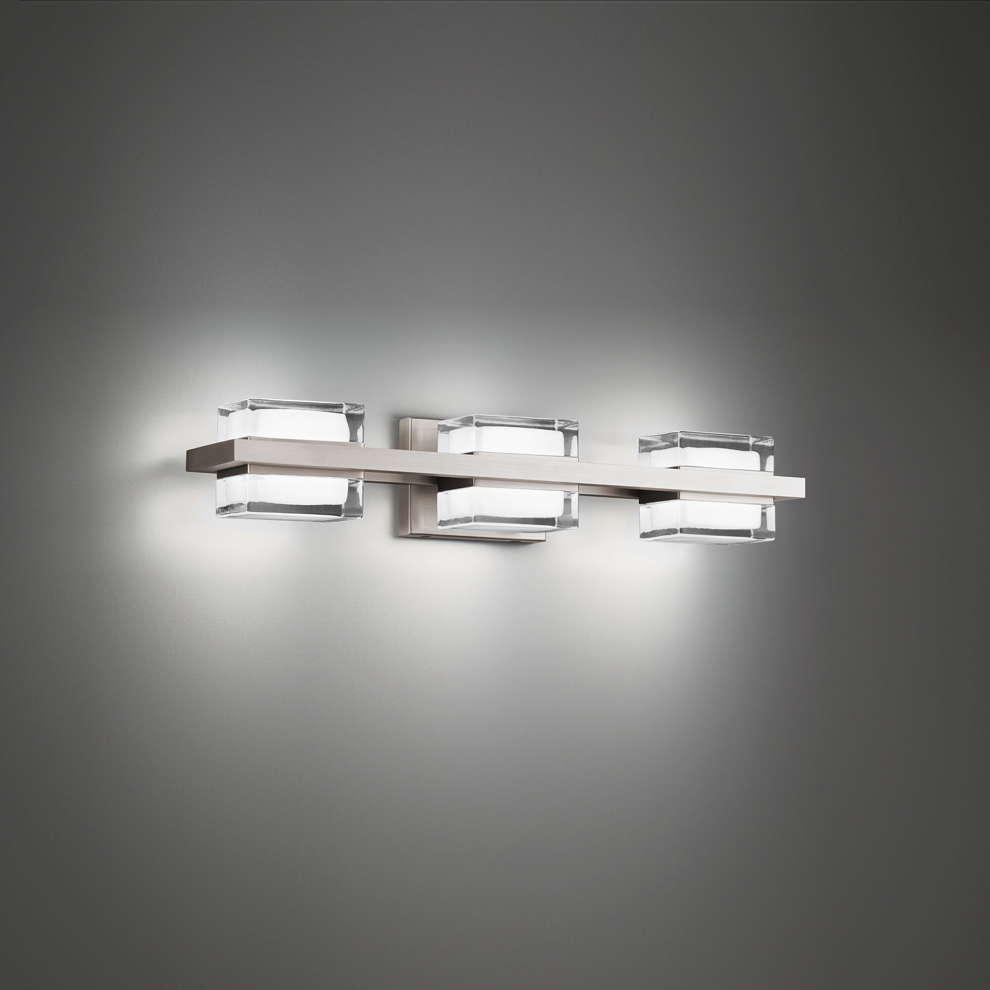 Interlok LED 24 inch Brushed Nickel Bath Vanity & Wall Light in 4000K, dweLED