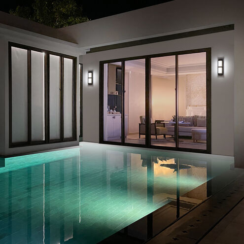 Bandeau LED 16 inch Black Outdoor Wall Light in 3500K, dweLED