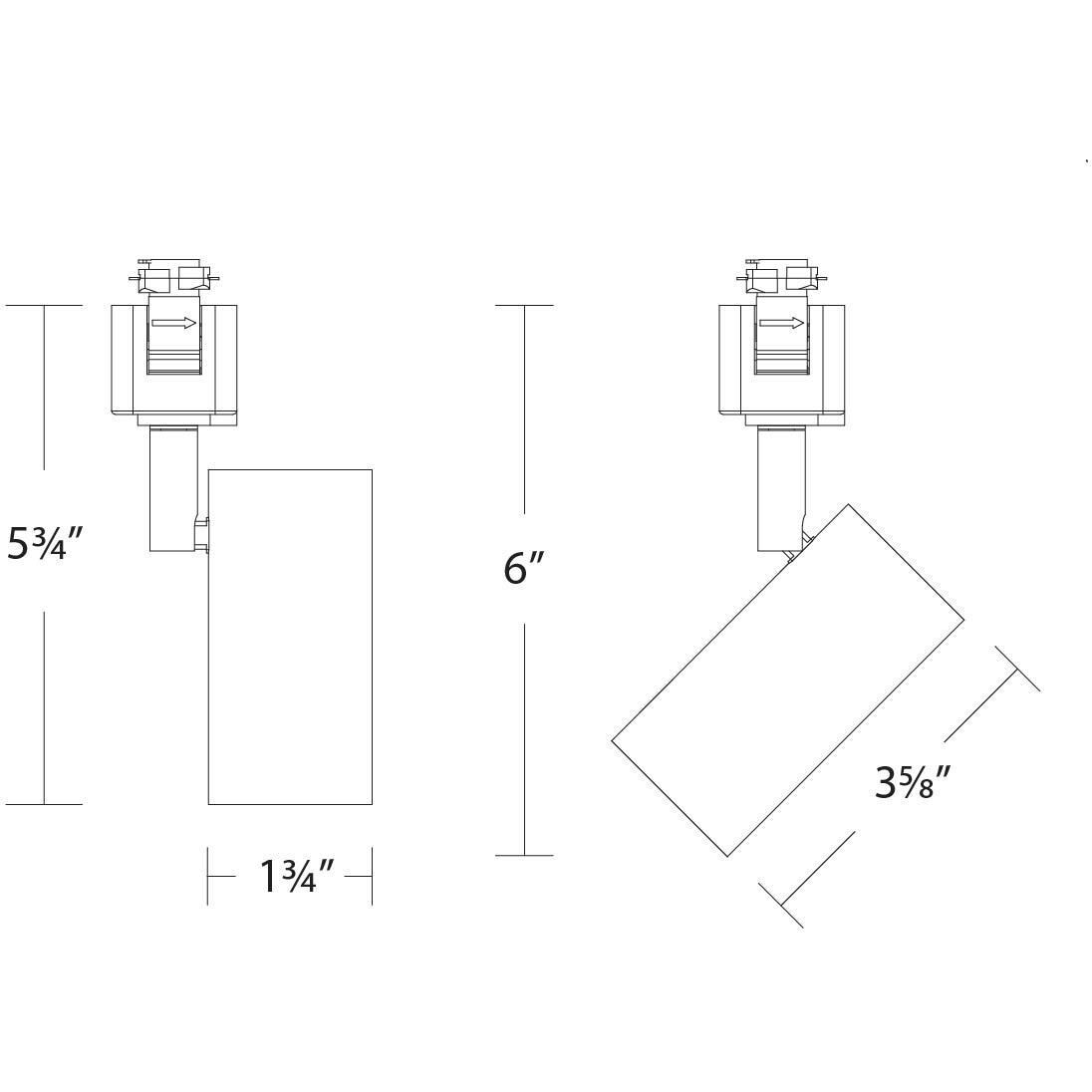 Cyn 1 Light 120 White L Track Fixture Ceiling Light, WAC Limited