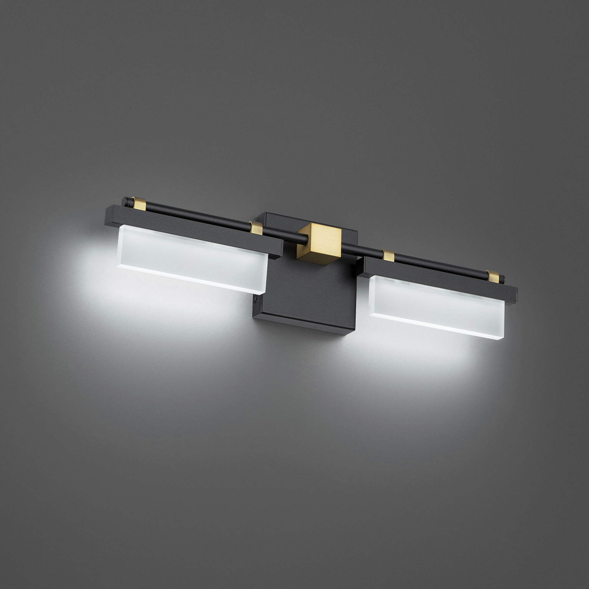 Two Fold LED 20 inch Black Aged Brass Bath Vanity & Wall Light, dweLED