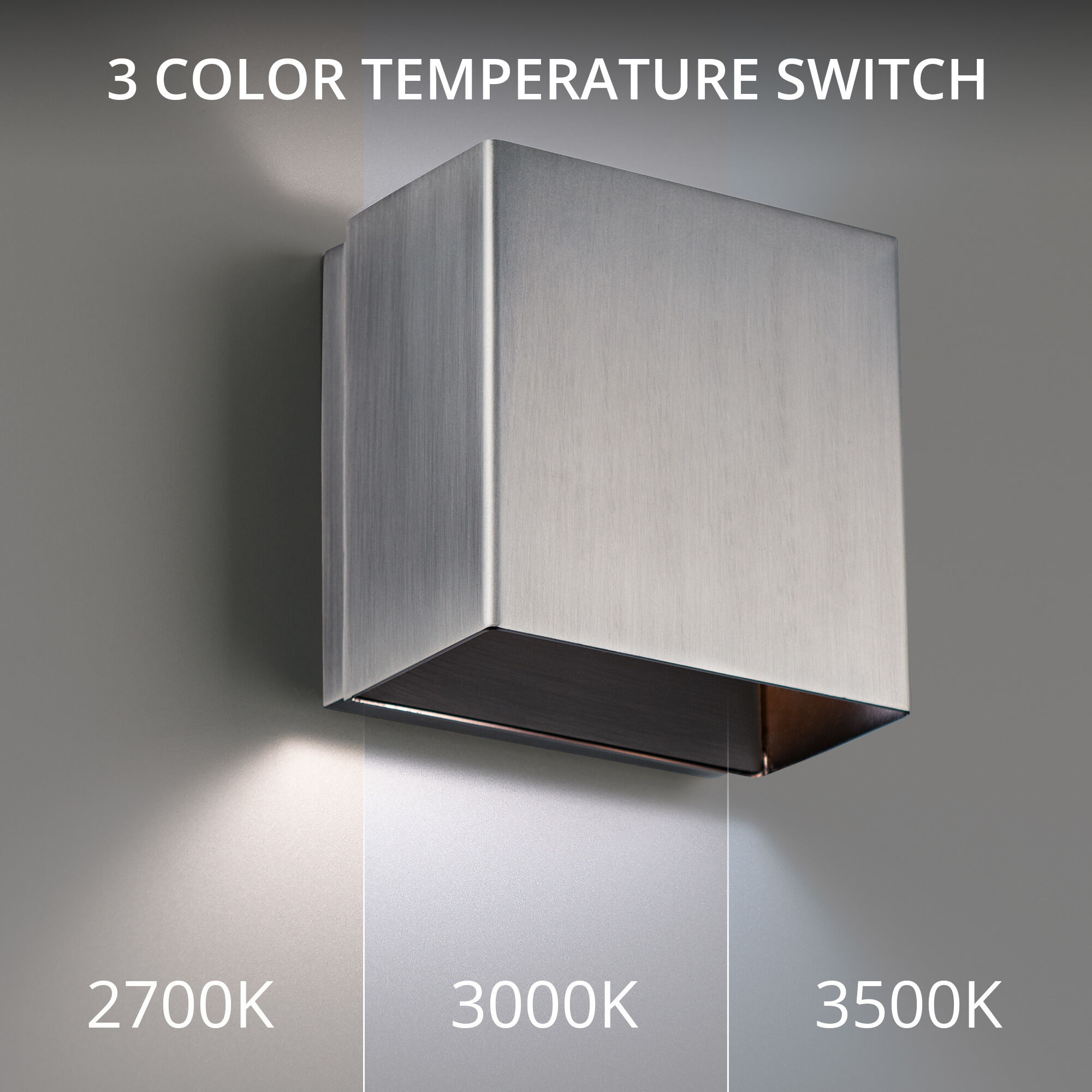 Boxi Wall Sconce Wall Light in 3000K, Brushed Nickel, dweLED