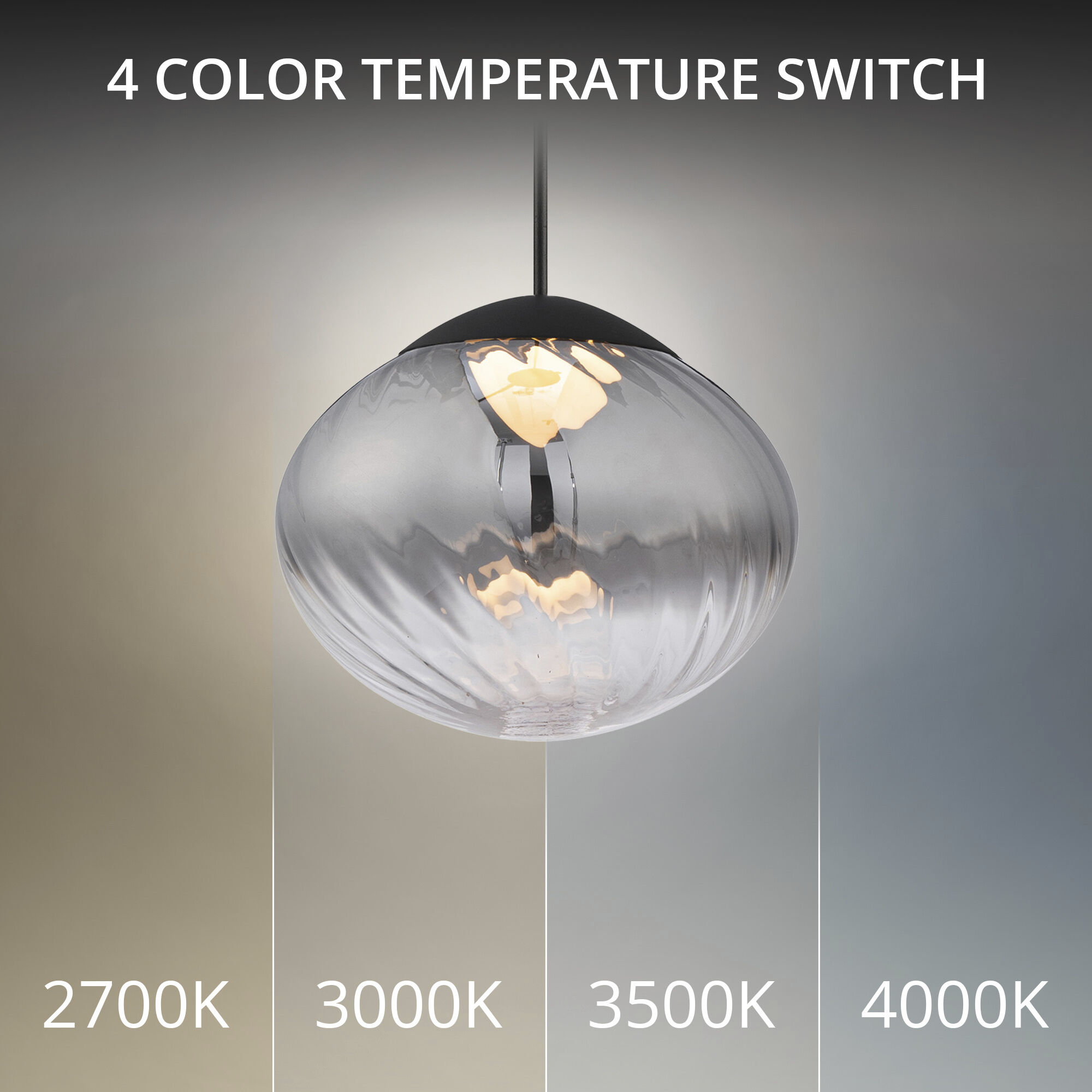 Swayzey LED 9.5 inch Powder Coated Black Mini-Pendant Ceiling Light in Black Smoke Glass, dweLED