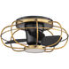 Aella 22 inch Aged Brass Matte Black with Matte Black Blades Flush Mount Ceiling Fans