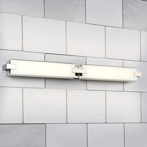 Bliss LED 36 inch Polished Nickel Bath Vanity & Wall Light in 3500K, dweLED