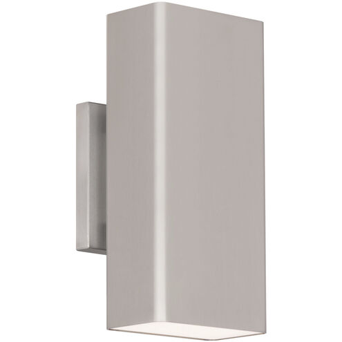 Edgey LED 10 inch Brushed Aluminum Outdoor Wall Light in 3500K, dweLED