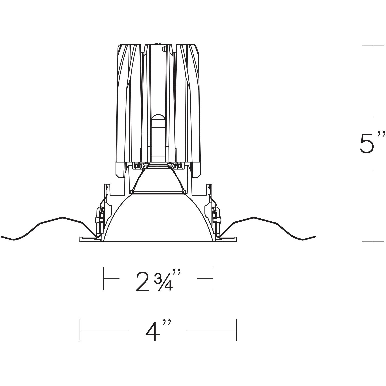 FQ Integrated LED White Recessed Trim in 1800-3000K, 2" LED