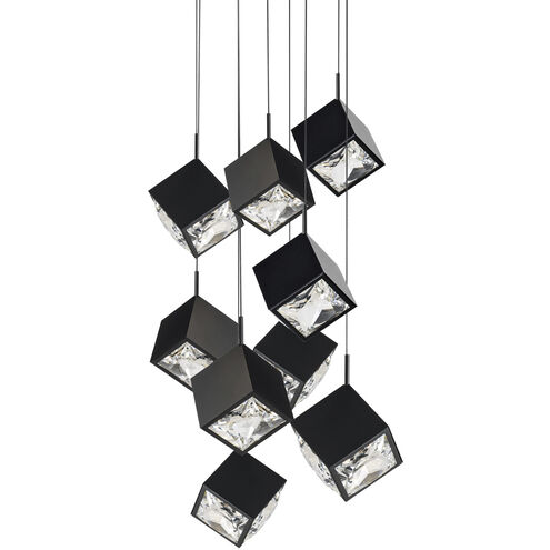 Ice Cube LED 18.75 inch Black Multi-Light Pendant Ceiling Light, dweLED