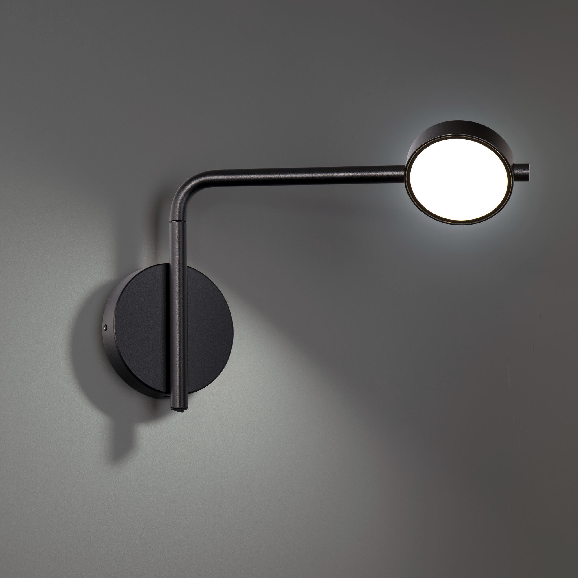 Black wall reading light outlet