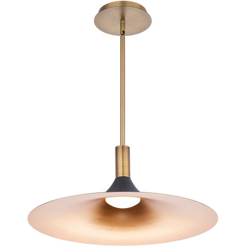 Cochere LED 18 inch Black Gold Aged Brass Pendant Ceiling Light, dweLED