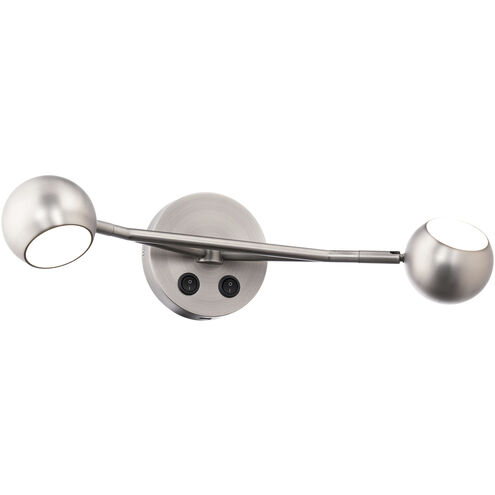 Duplex Reading Light Wall Light in Brushed Nickel, dweLED