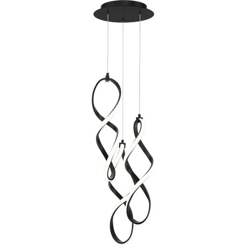 Interlace LED 11.75 inch Black Multi-Light Pendant Ceiling Light, dweLED
