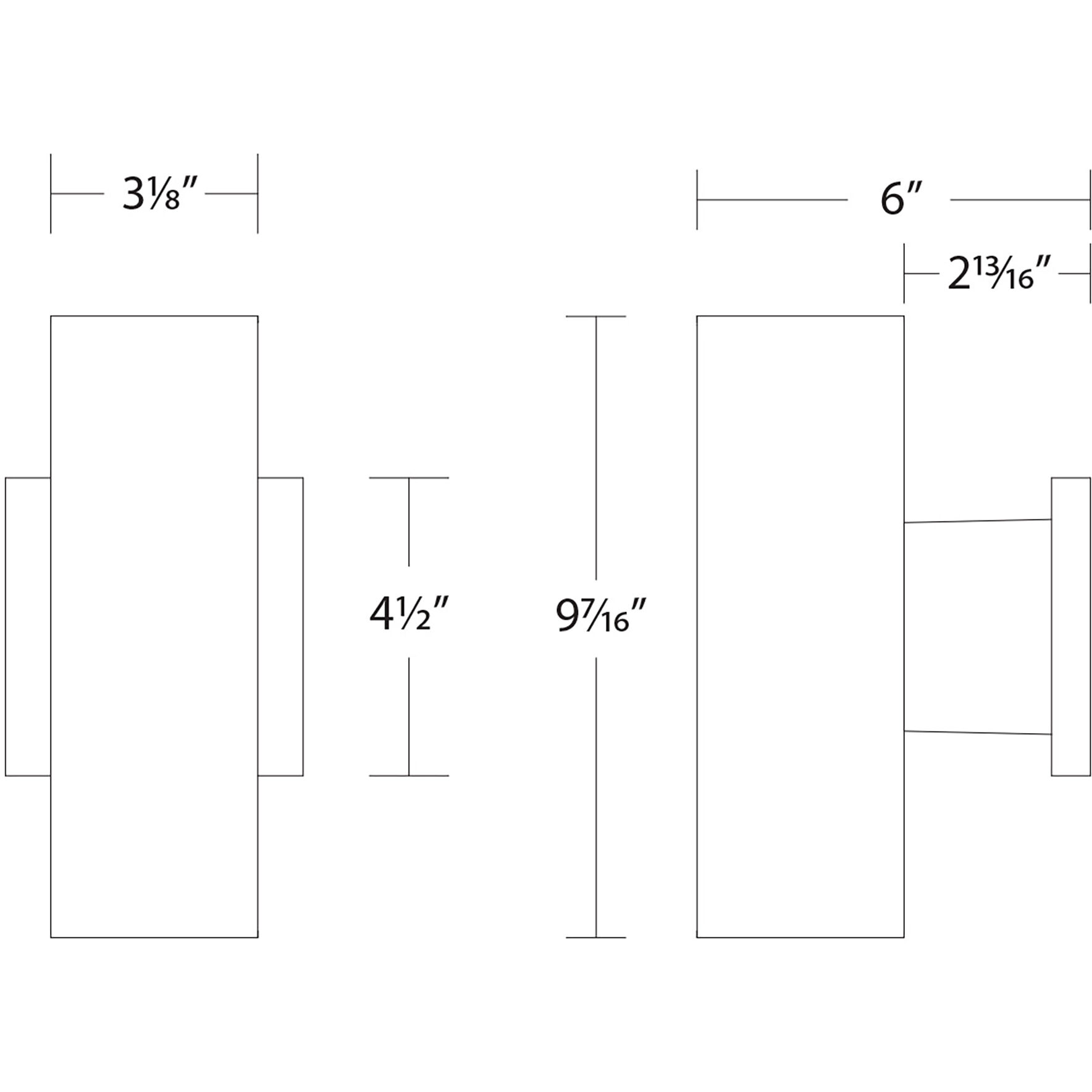 Cylinder LED 9.42 inch Black Outdoor Wall Light