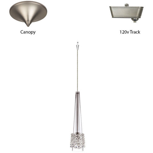 Eternity Jewelry 1 Light 4 inch Brushed Nickel Pendant Ceiling Light in White Diamond, Quick Connect