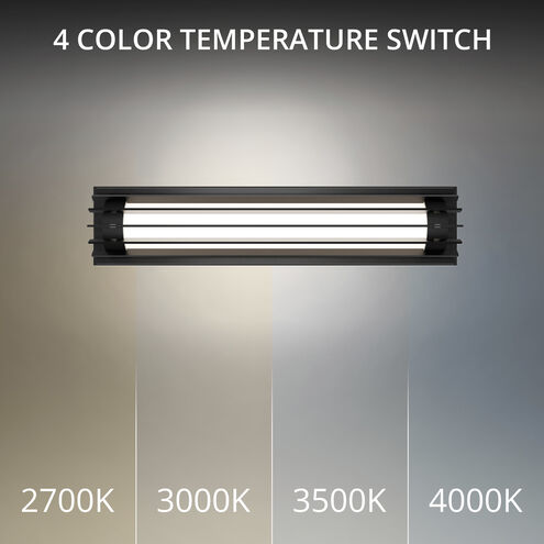 Moline LED 24 inch Black Outdoor Wall Light in 4000K, dweLED