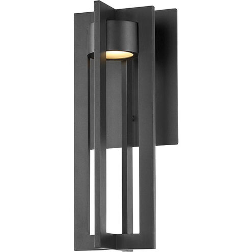 Chamber LED 15.75 inch Black Outdoor Wall Light, dweLED