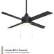 Quade 52 inch Matte Black Downrod Ceiling Fan