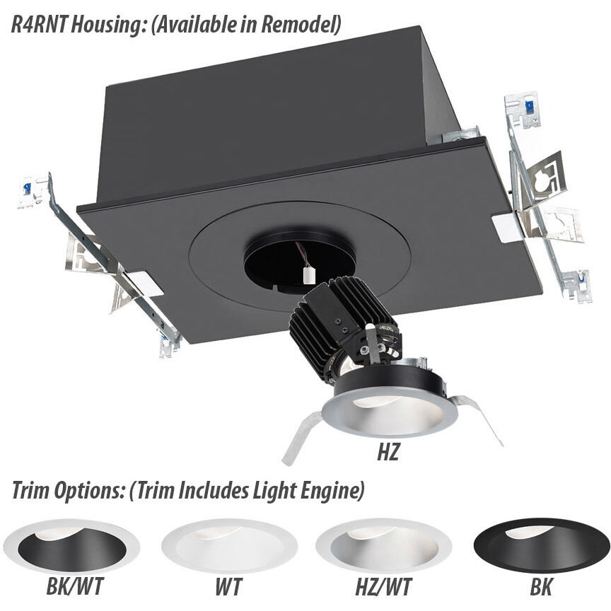 WAC Lighting R4RAT-N840-BKWT Volta LED B/Wt Recessed