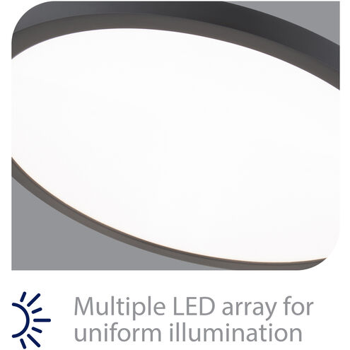 Round LED 11 inch Black Flush Mount Ceiling Light in 3500K