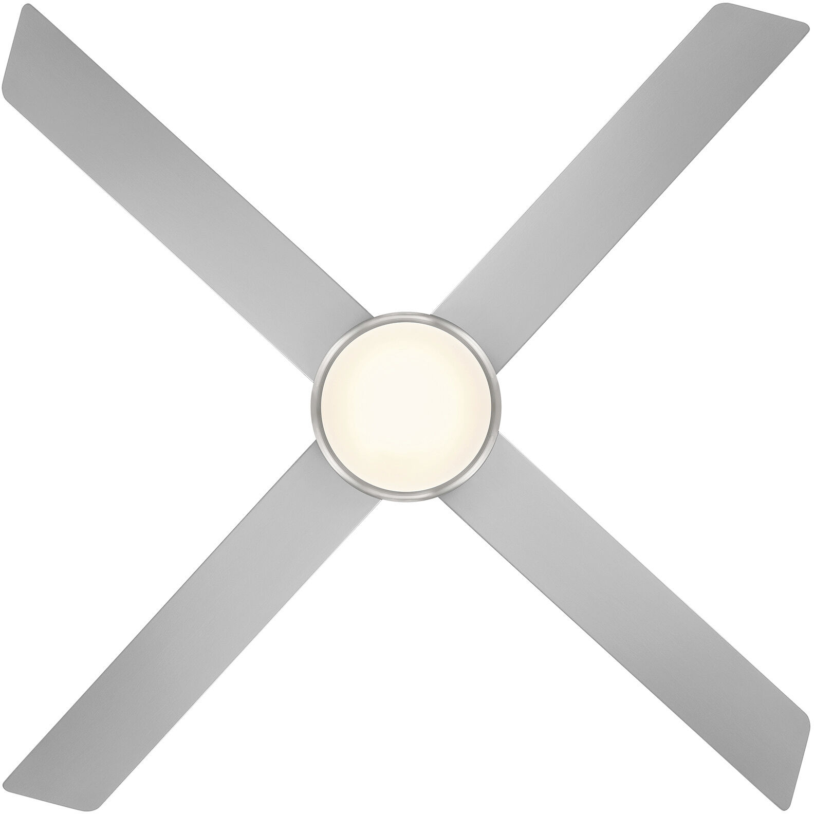 Quade 52 inch Brushed Nickel with Titanium Silver Blades Downrod Ceiling Fan