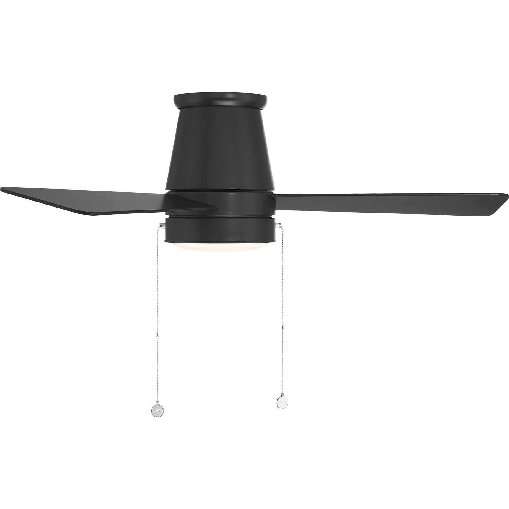 Hug 44 inch Matte Black Flush Mount Ceiling Fan