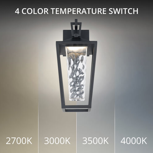Manchester LED 16.25 inch Black Outdoor Wall Light in 3500K, dweLED