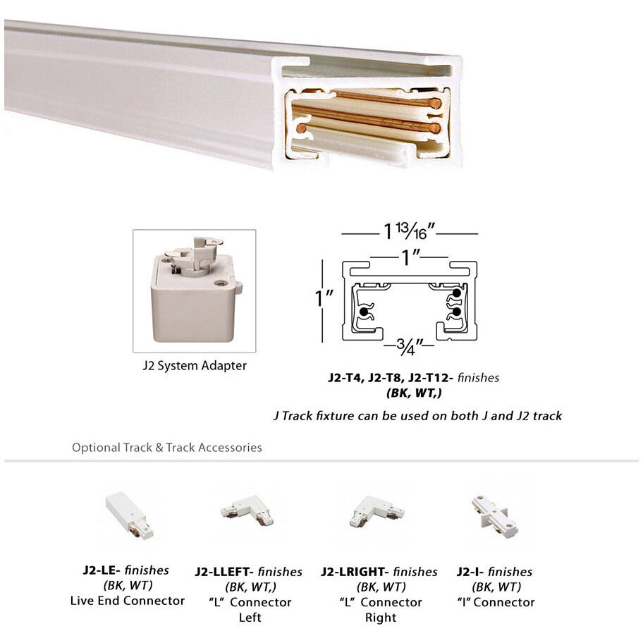 J 2-Circuit Track 120 Black Track Component Ceiling Light