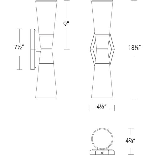 Locke LED 4.88 inch Brushed Nickel Bath Vanity & Wall Light, dweLED