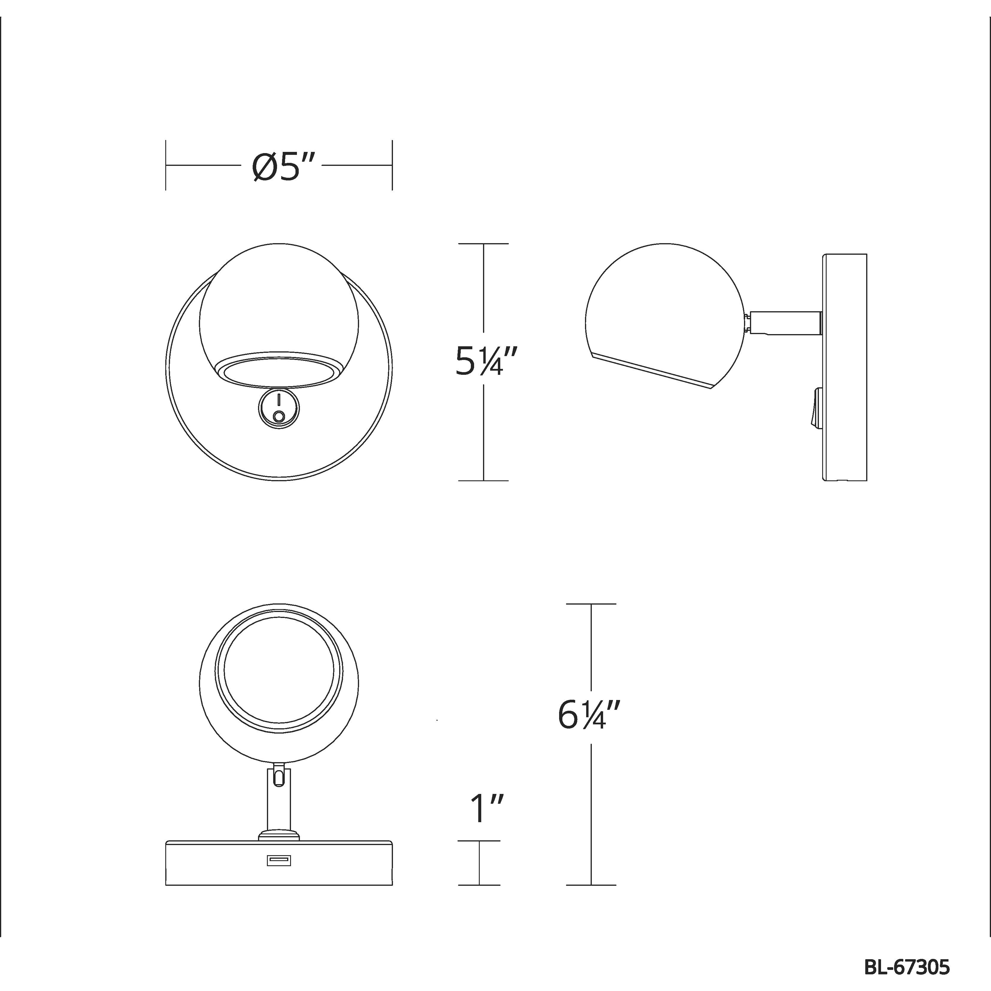 Duplex Reading Light Wall Light in Brushed Nickel, dweLED