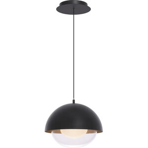 Dome LED 10 inch Black Gold Pendant Ceiling Light, dweLED