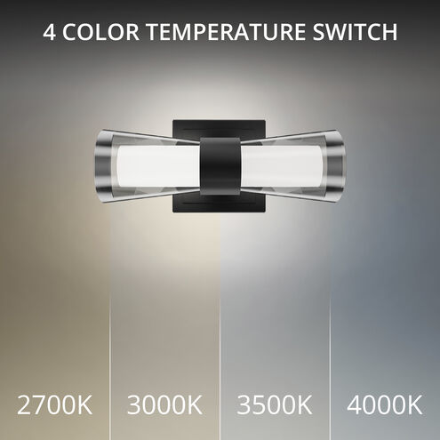 Hourglass LED 4.5 inch Black Bath Vanity & Wall Light in 2700K, dweLED