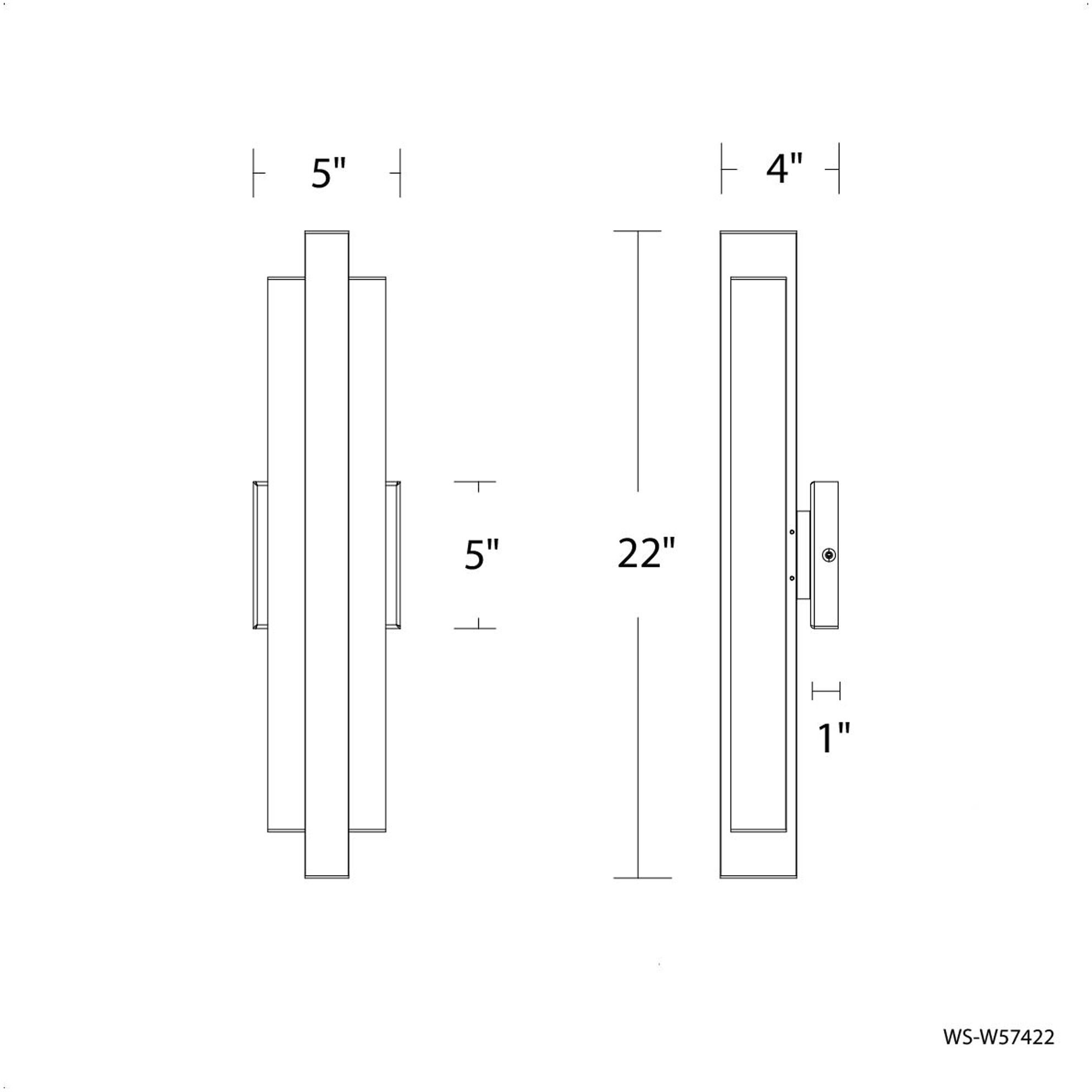 Arrow LED 22 inch Black Outdoor Wall Light in 2700K, dweLED