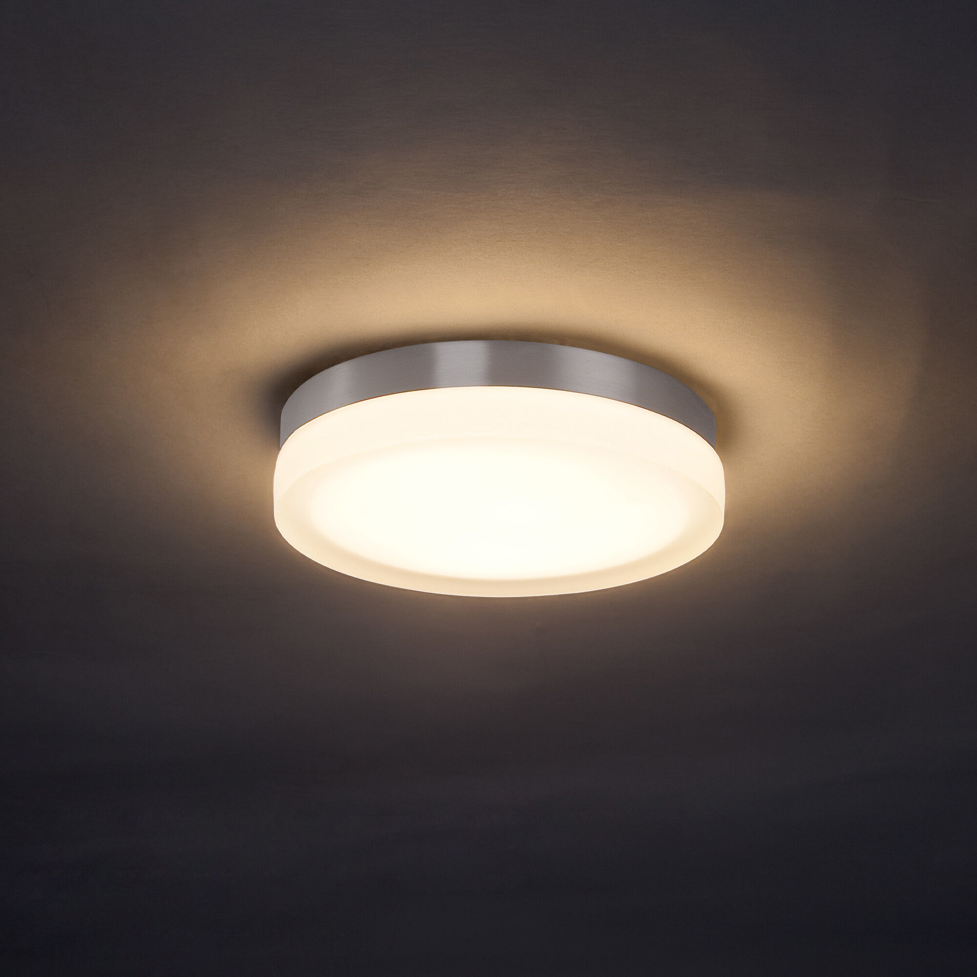 Brushed nickel led round flush mount new arrivals