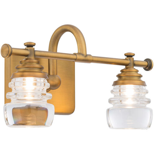 Rondelle LED 14 inch Aged Brass Bath Vanity & Wall Light, dweLED