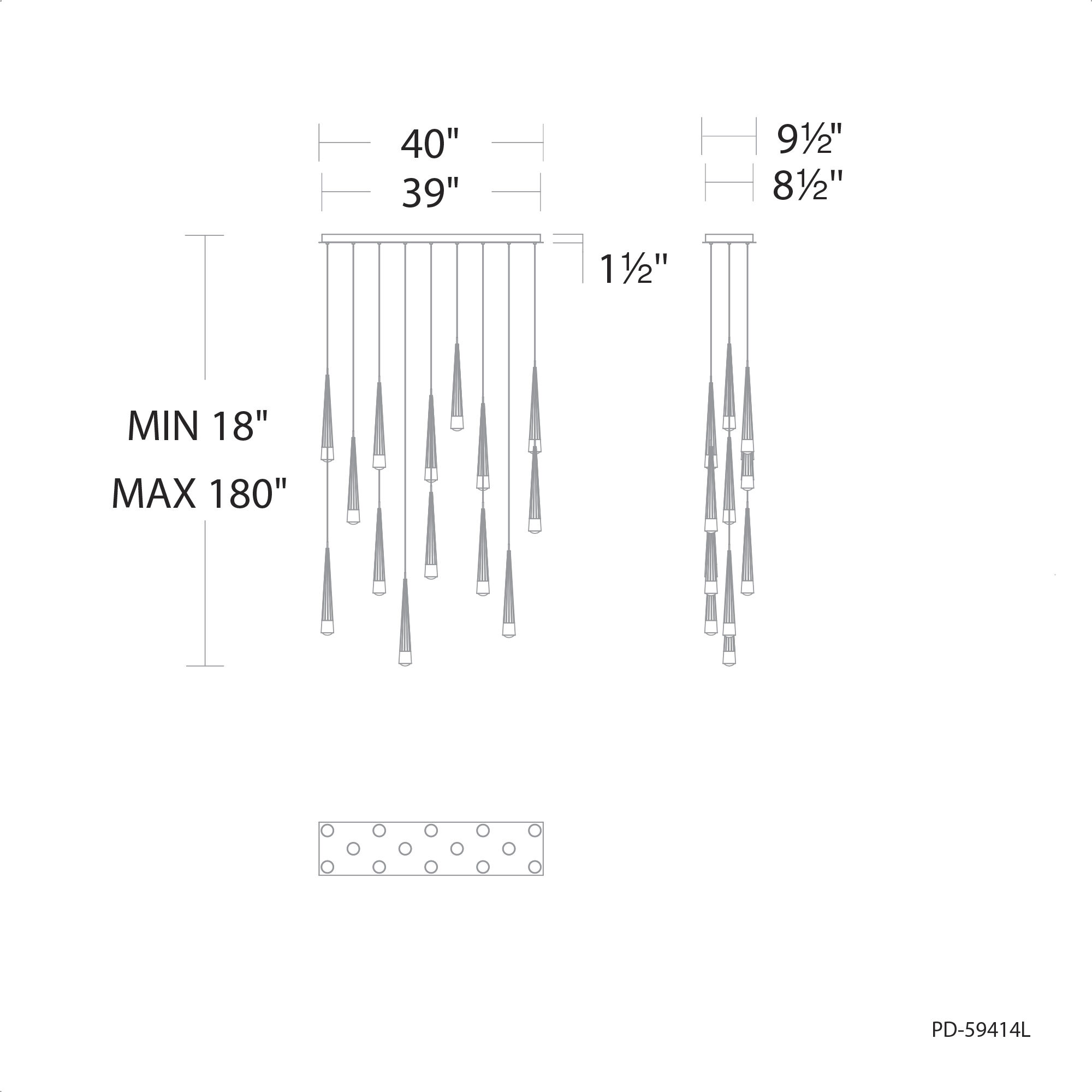 Quill LED 5 inch Aged Brass Multi-Light Pendant Ceiling Light, dweLED