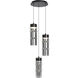 Kanister LED 4.63 inch Powder Coated Black Multi-Light Pendant Ceiling Light in Black Smoke Glass, dweLED