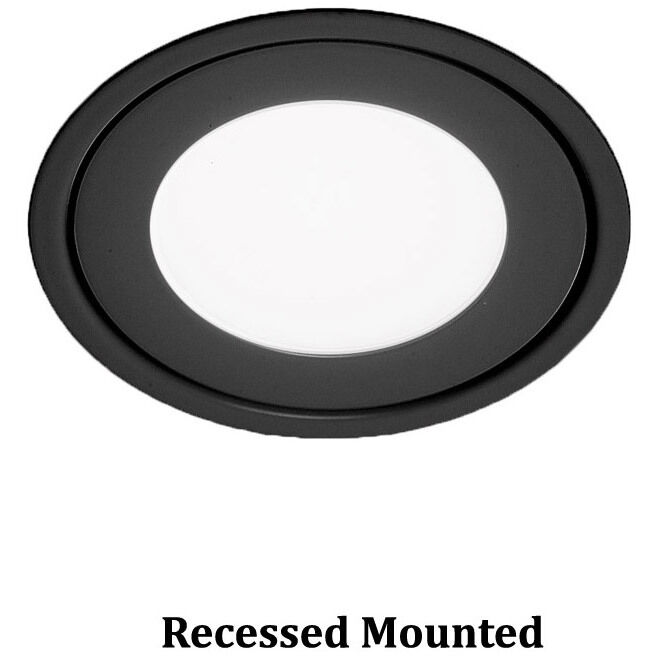 WAC Lighting HR LED90 30 BK LED Button Light 24 LED 3 inch Black Puck Light in 3000K
