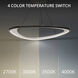 Oyster LED 33 inch Black Chrome Pendant Ceiling Light in 3500K, Black/Chrome, dweLED