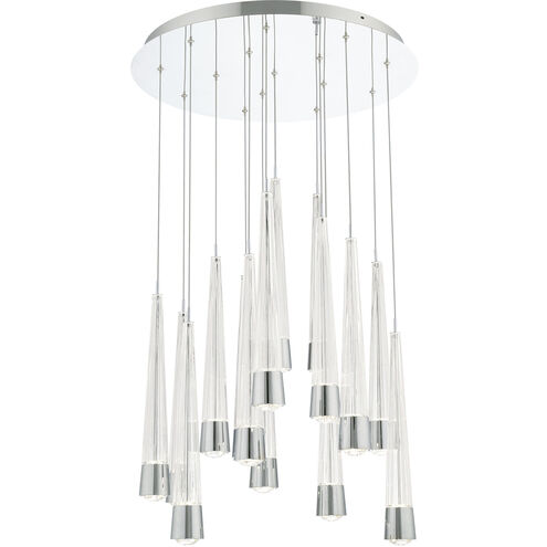 Quill LED 23 inch Chrome Multi-Light Pendant Ceiling Light, dweLED