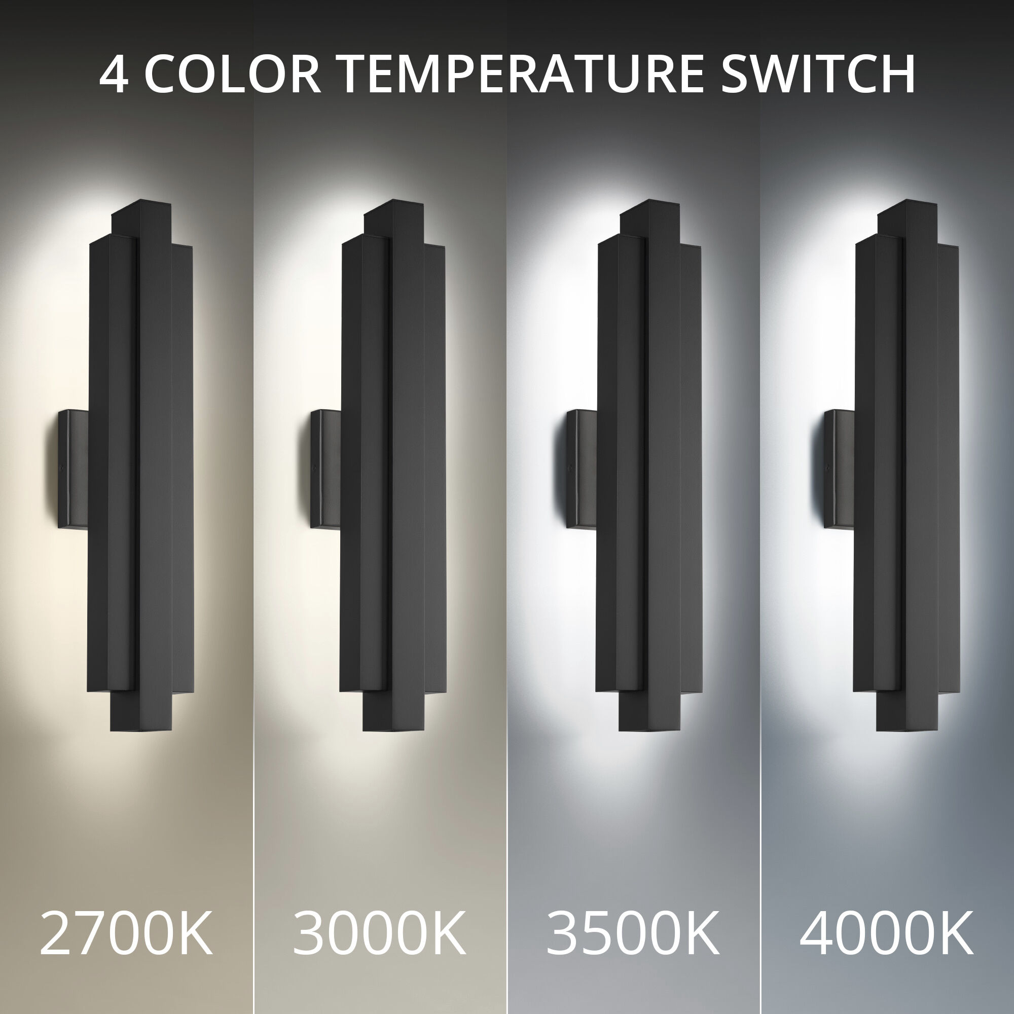 Arrow LED 22 inch Black Outdoor Wall Light in 2700K, dweLED