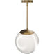 Honeymooner LED 13.75 inch Aged Brass Pendant Ceiling Light, dweLED