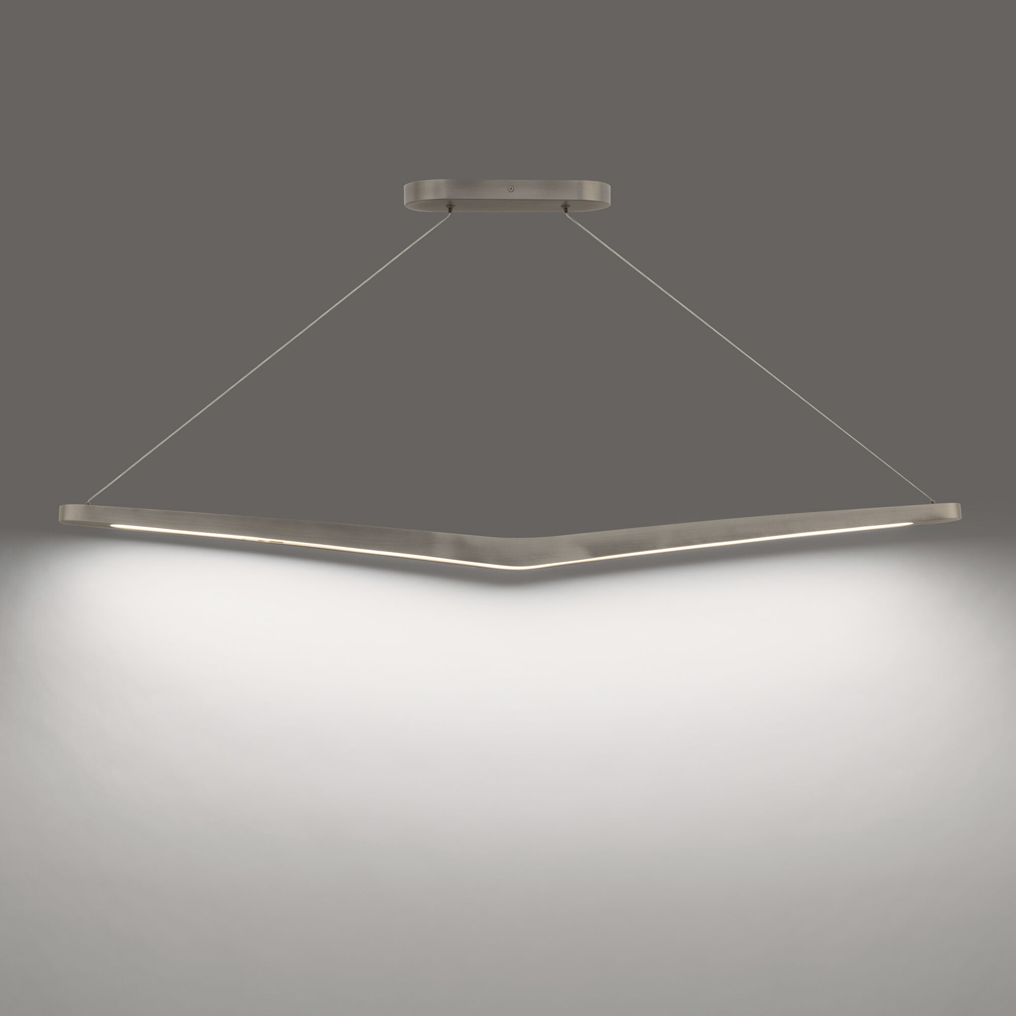 Alleron Linear Pendant Ceiling Light in 4000K, Brushed Nickel, dweLED